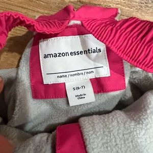 Pink snow bibs like new size 6-7 worn twice